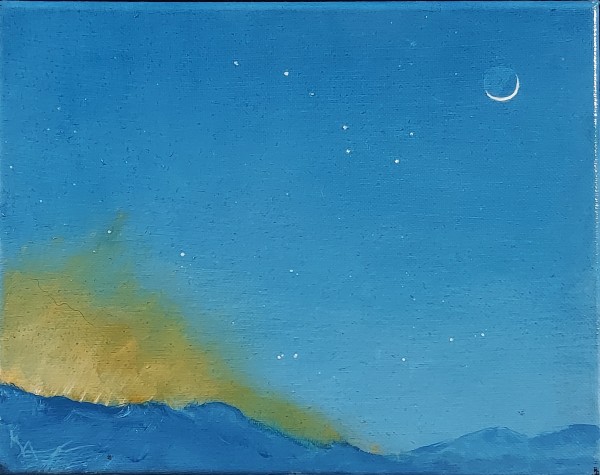 Crescent Moon and Big Dipper by Kent Alexander