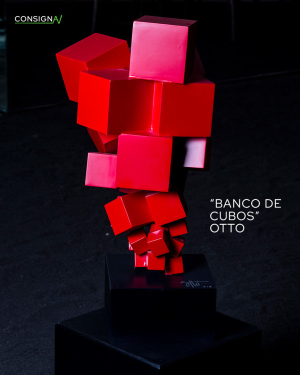 BANCO DE CUBOS (ROJO) by Otto Martín Moreno
