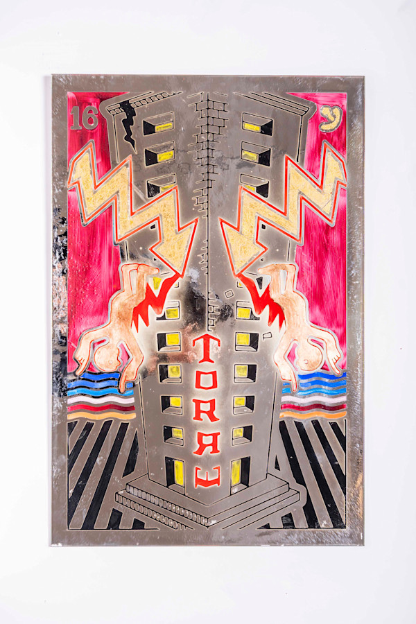 16 torre, tarot rojo by Pedro Friedeberg, Image 3.