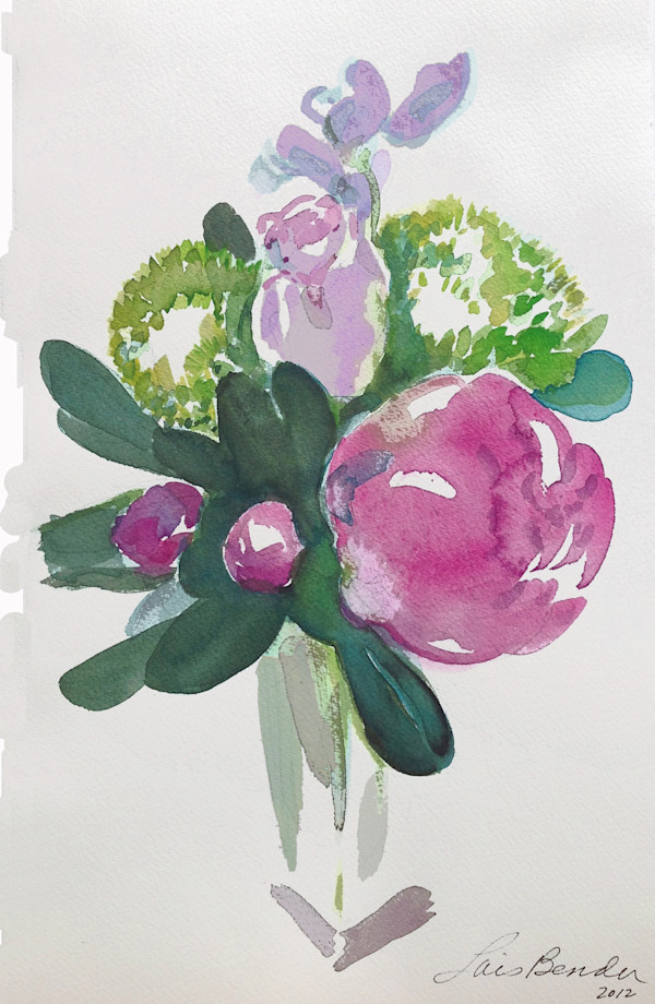 Peony, Rose,  Dianthus Bouquet I by Lois Bender, Image 1.