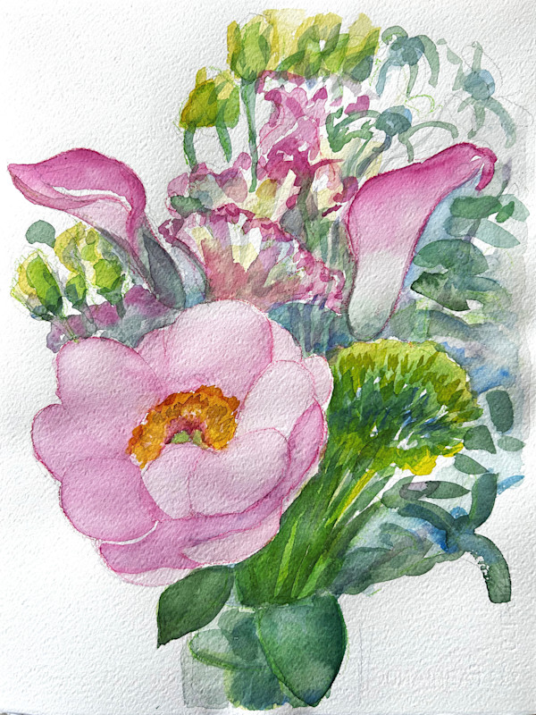 Peony & Calla Lilies by Lois Bender, Image 1.