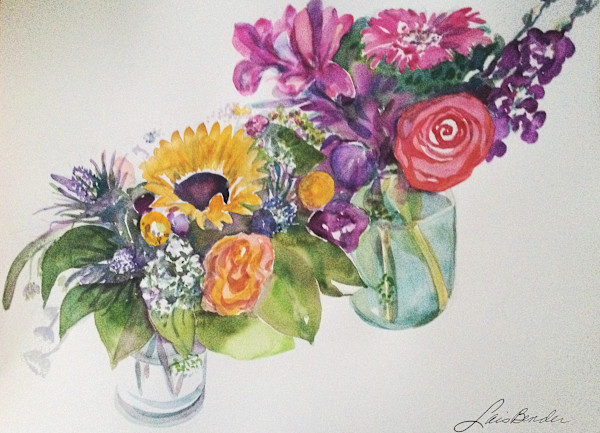Two Autumnal Floral Bouquets by Lois Bender, Image 1.