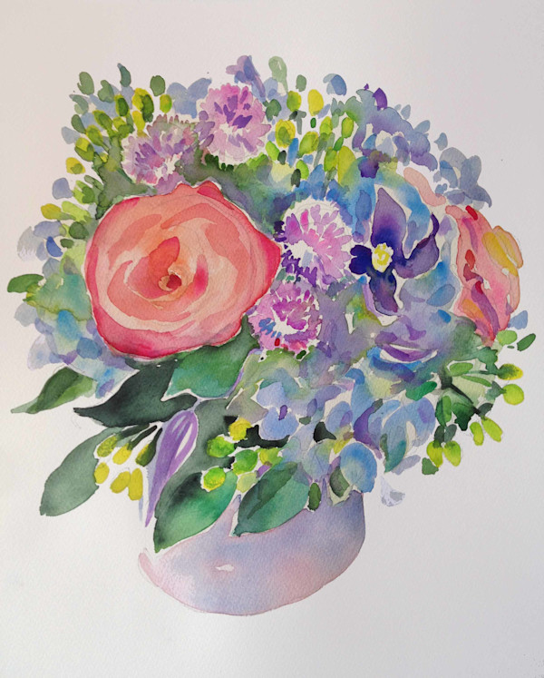 Bouquet of Roses, Hydrangeas and Allium VI by Lois Bender, Image 1.