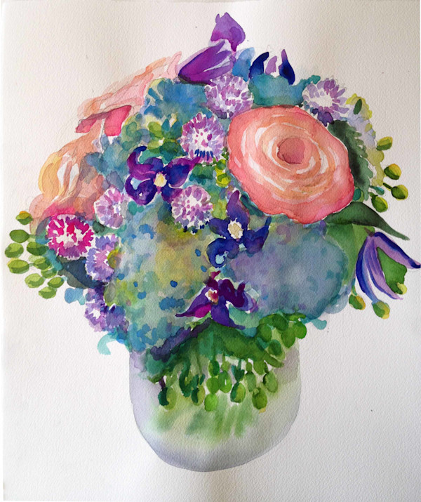 Bouquet of Roses, Hydrangeas and Allium VII by Lois Bender, Image 1.