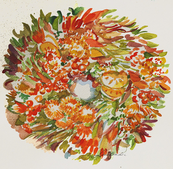 Autumnal Decorative Wreath by Lois Bender, Image 1.