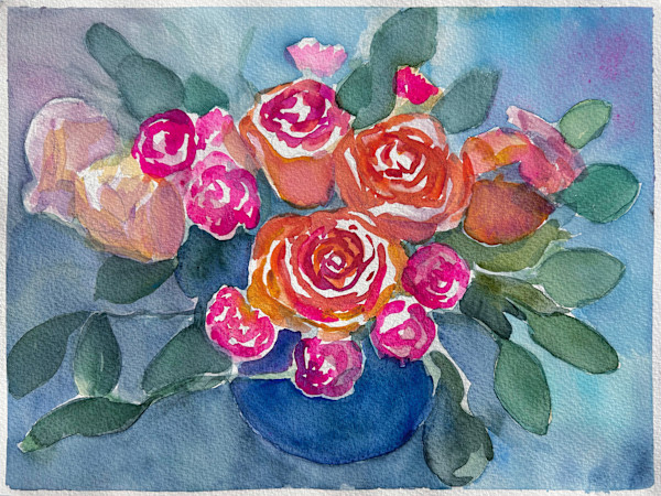 Red Roses in Blue by Lois Bender, Image 1.