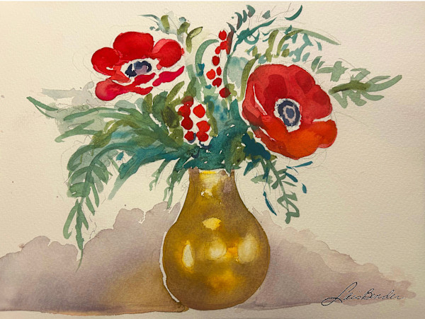 Holiday Anemones Bouquet I by Lois Bender, Image 1.