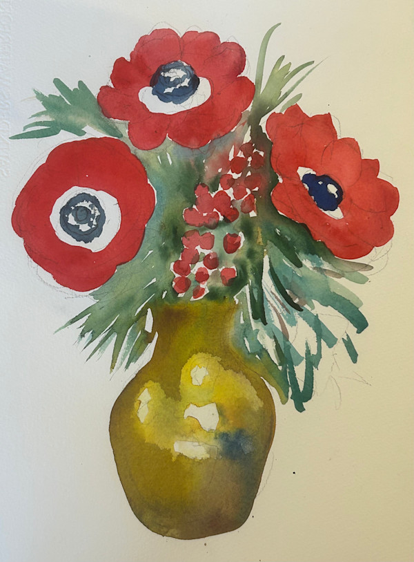 Holiday Anemones Bouquet II by Lois Bender, Image 1.