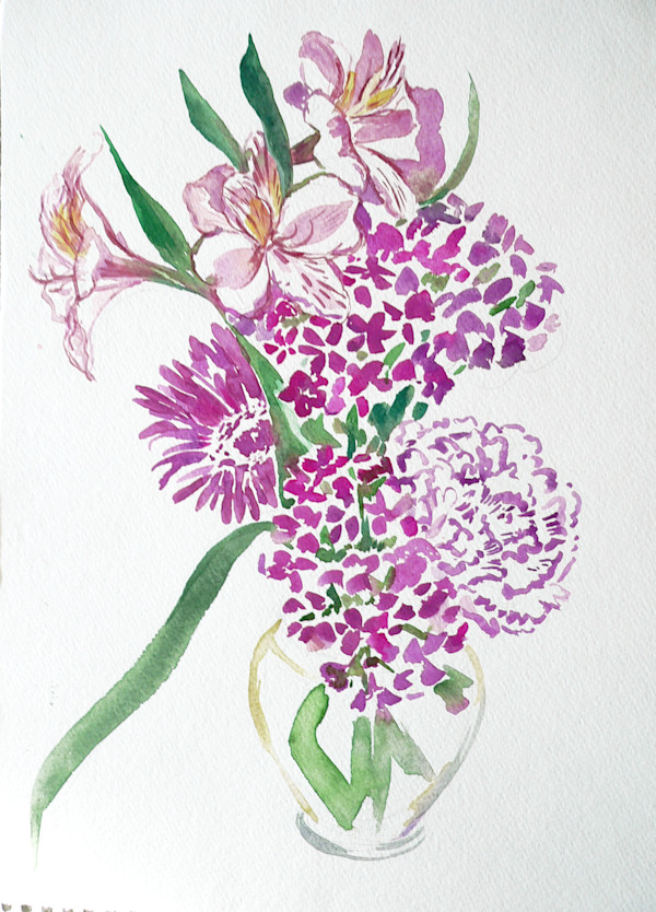 Phlox, Carnations Bud Vase III by Lois Bender, Image 1.