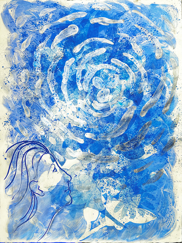 Wonder at the Moon's Nest in Leafy Shadows I by Lois Bender, Image 1.