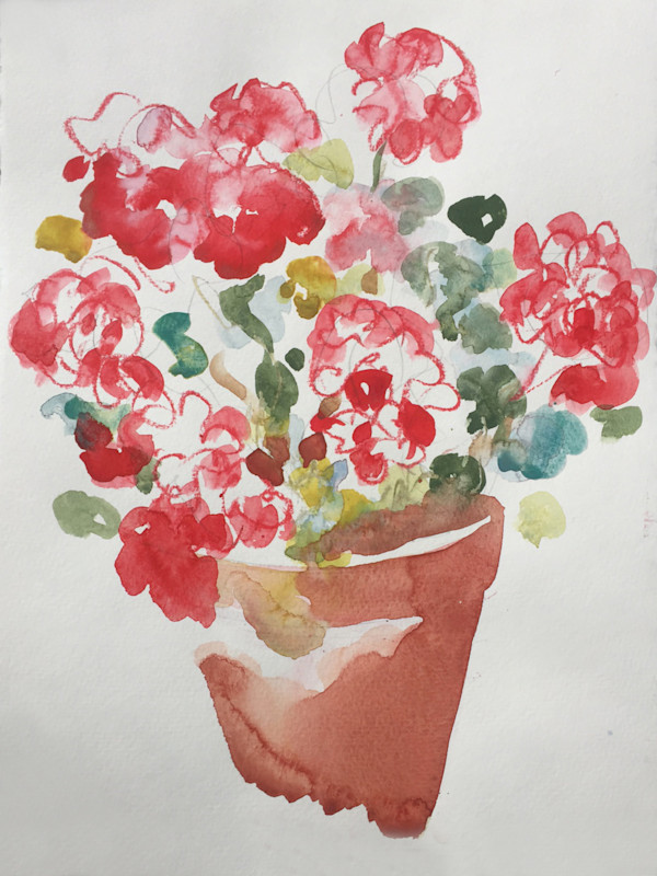 Geranium Flower Pot I by Lois Bender, Image 1.