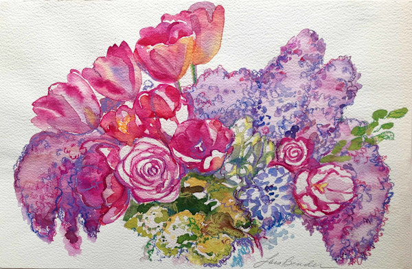Lilacs  Tulips  Roses  Bouquet III by Lois Bender, Image 1.