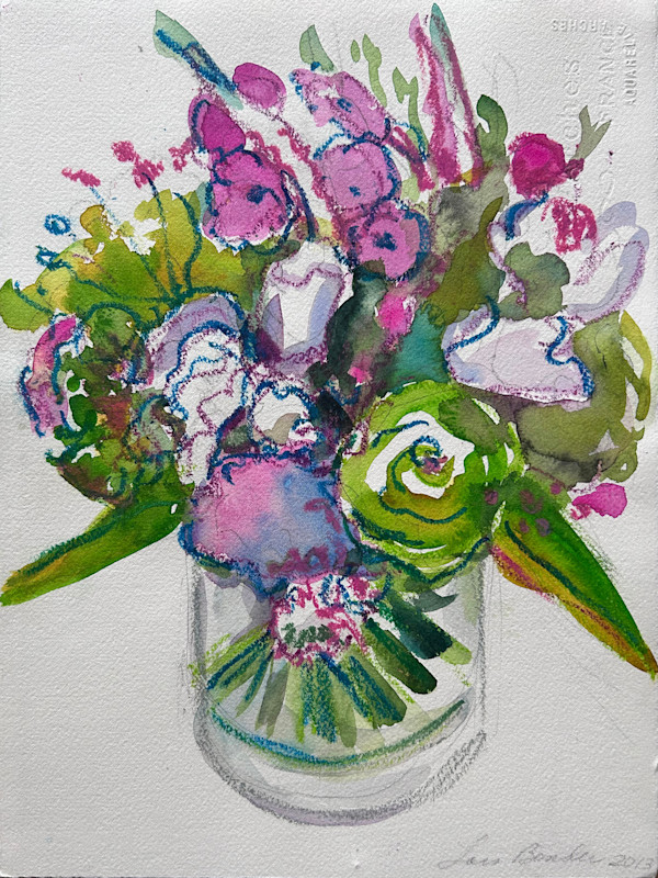 Lisianthus and Roses Summer Bouquet II by Lois Bender, Image 1.