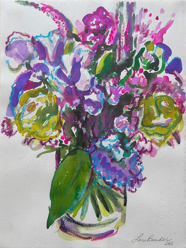 Lisianthus and Roses Summer Bouquet III by Lois Bender, Image 1.