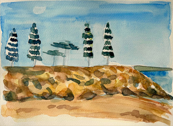 Rye Beach Black & White Umbrellas II by Lois Bender, Image 1.