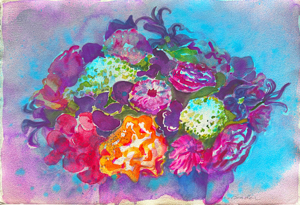 Aqua Aura Floral by Lois Bender, Image 1.