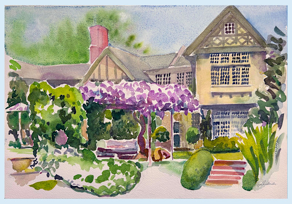 Wisteria Blooming at Baker House1650 by Lois Bender, Image 1.