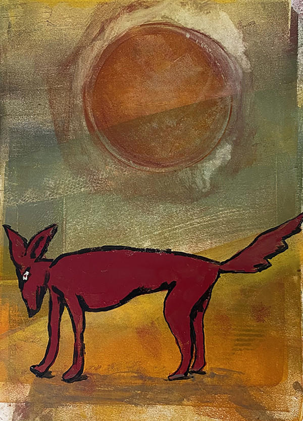 Red Dog with Sun by Grant Pound