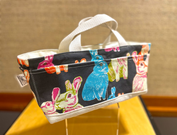 Psychedelic Rabbits – Carpenter's Tote by Julie Brabbs