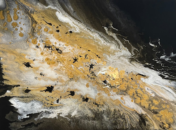 Golden Reverie - Gallery Wrapped Canvas with Black Frame by Beth Miller