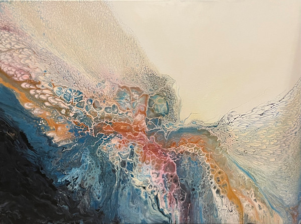 Serenity Under The Waves  - Gallery Wrapped Canvas with Gold Frame by Beth Miller