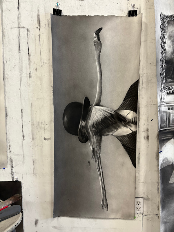 Flamingo with Bowler Hat by Gonzalo Fuenmayor