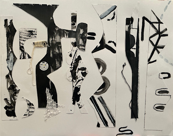 Columnar Abstraction, Black and White by Ingrid Scheibler