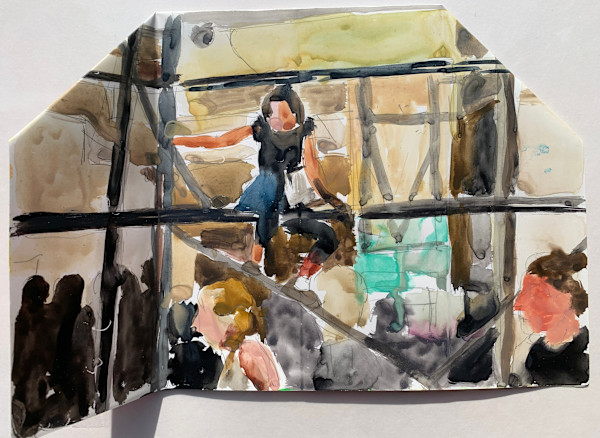 Gallery scene and Taos (2 sided) by Kathy Parker