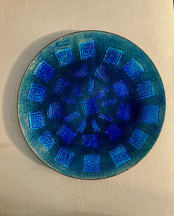 blue and silver bowl by Barbara Marder