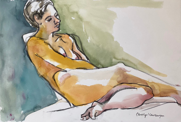 Reverie in Green and Blue by Carolyn Newberger