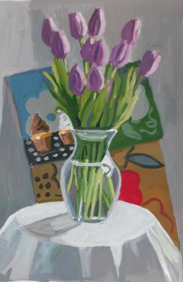 Tulips in Studio by Maureen O'Connor