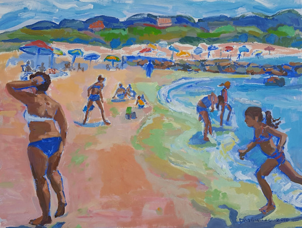 Bathers at the Beach by Diana Lee