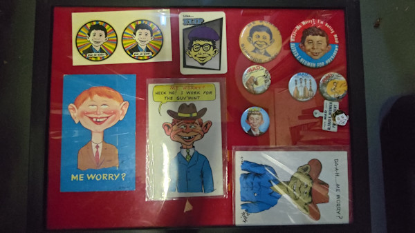 Mad, "What - Me Worry" buttons and paraphernalia