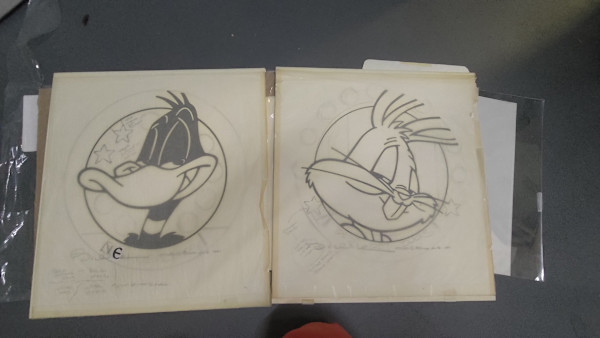 Bugs Bunny and Daffy Duck logo artwork 1991 by Brenda White