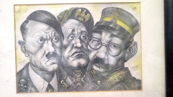 Life Magzine illustration print of Hitler, Mussolini, and Tojo by Arthur  Szyk
