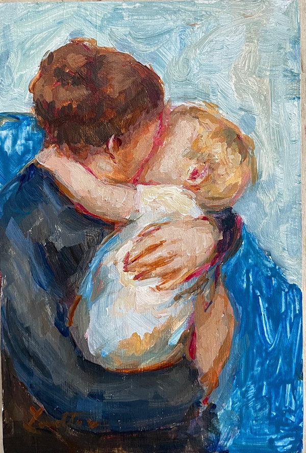 A Mother's Kiss (After Mary Cassatt) by Lovetta Reyes-Cairo