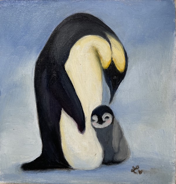 Mom and Baby Penguin by Lovetta Reyes-Cairo
