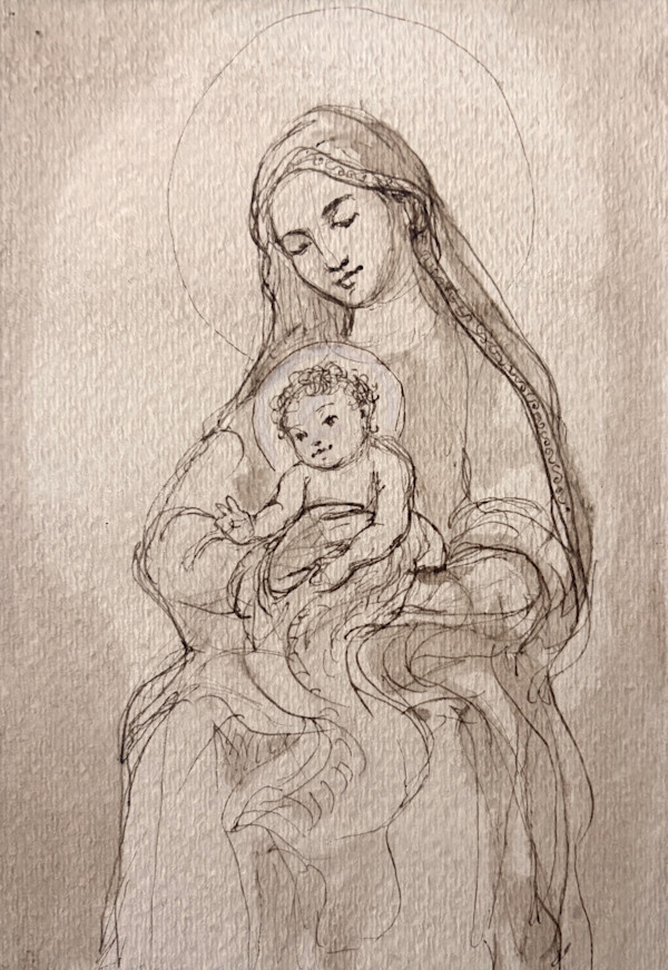 Madonna and Child V by Lovetta Reyes-Cairo Fine Art