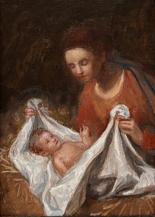 Mary and Baby Jesus VI by Lovetta Reyes-Cairo Fine Art
