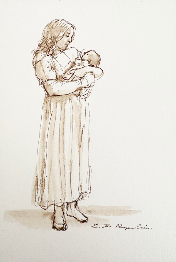 Mother and Child XI by Lovetta Reyes-Cairo Fine Art