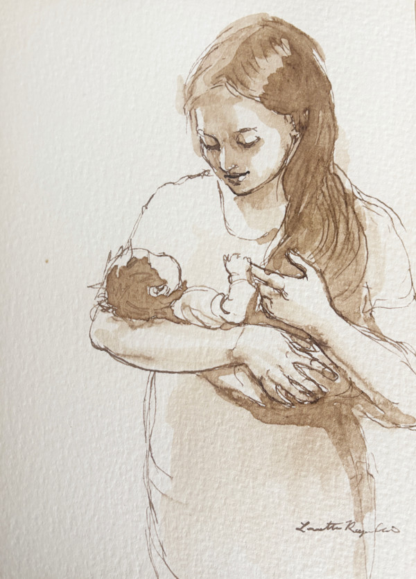 Mother and Child X by Lovetta Reyes-Cairo Fine Art