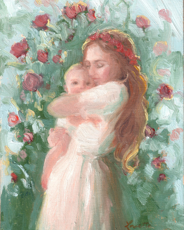 Mother and Child with Roses by Lovetta Reyes-Cairo