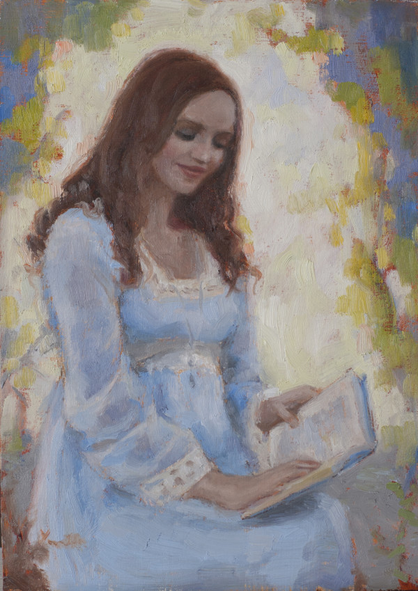 Girl Reading in the Woods by Lovetta Reyes-Cairo