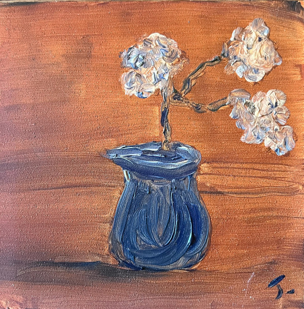 Blue Beaker with Blossom by Henk Jonker