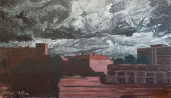 Birchfield House under storm clouds by Versonic-art