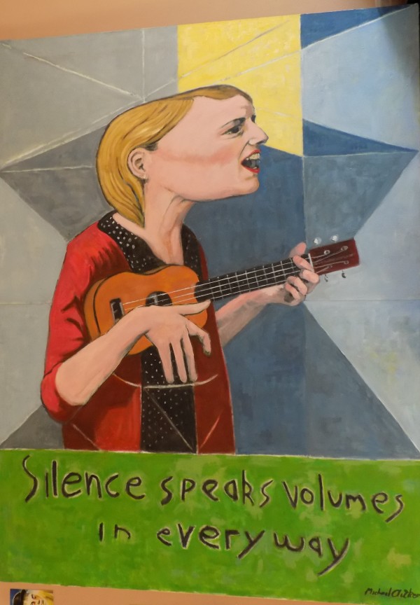 Ukulele Player, Silence Speaks Volumes by Versonic-art