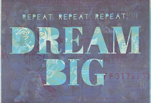 Dream Big - Light Blue Eggplant by Maricela Sanchez