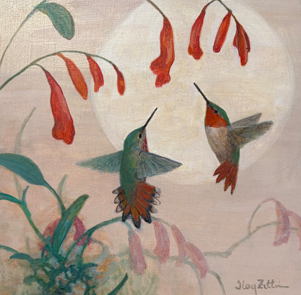 Allen's Hummingbird Pair by Floy Zittin, Image 1.