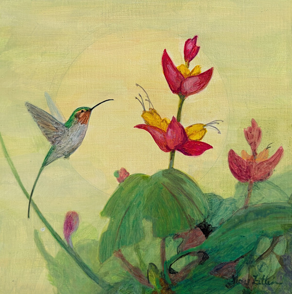 Hermit and Flowers by Floy Zittin