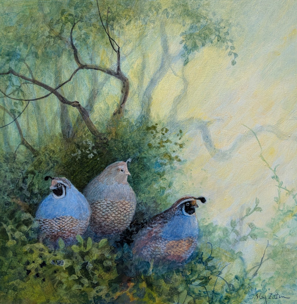 Quail Trio by Floy Zittin